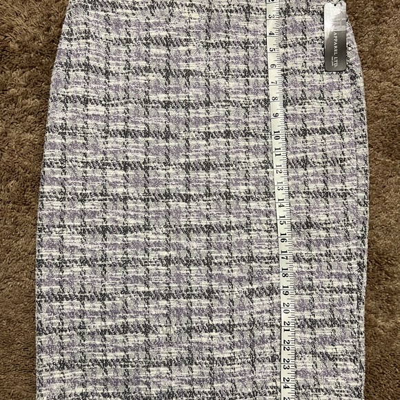 NWOT Soho Apparel Purple/Gray/Black Houndstooth Pencil Skirt - Picture 3 of 5